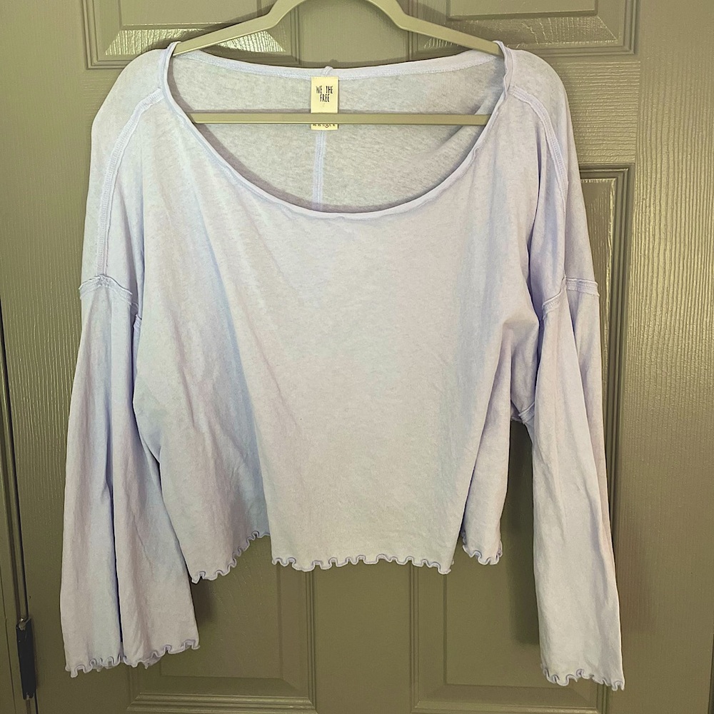 Free People (We The Free) Lavender Bell Sleeve Top